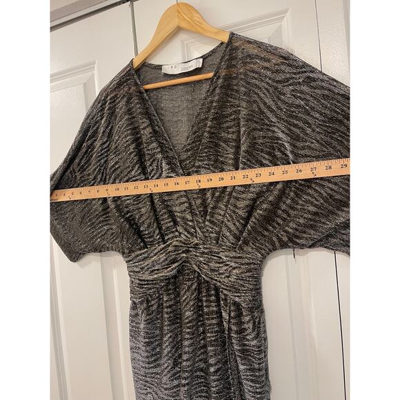 IRO 2 Volsun DISCO Metallic Midi Dress $425 Sheer Zebra Wrap Sparkly Glitter - Picture 11 of 16